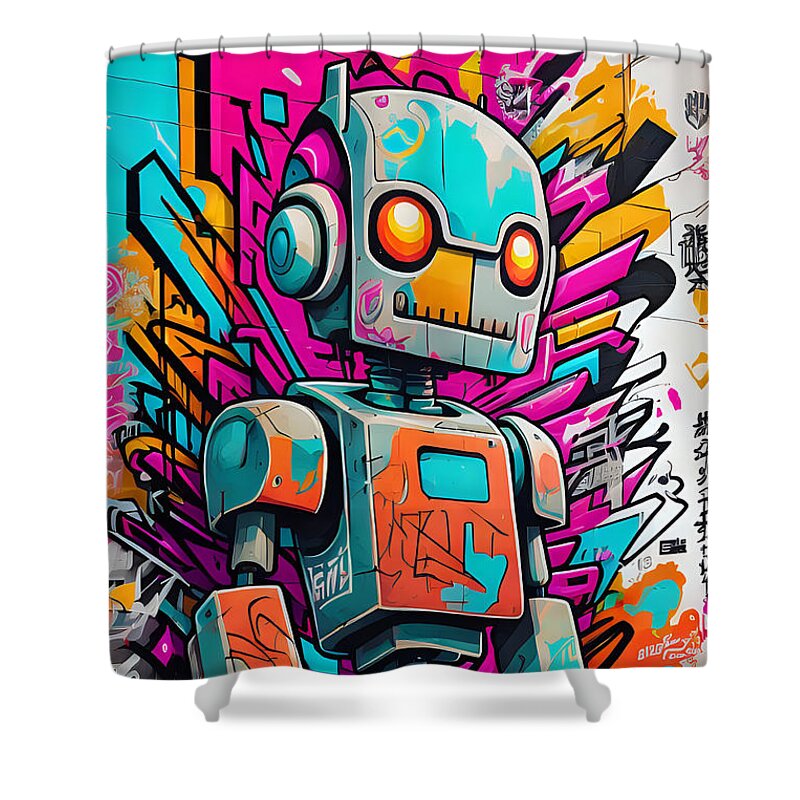 Circuit Splendor Shower Curtain by JB Studio â€” main product image
