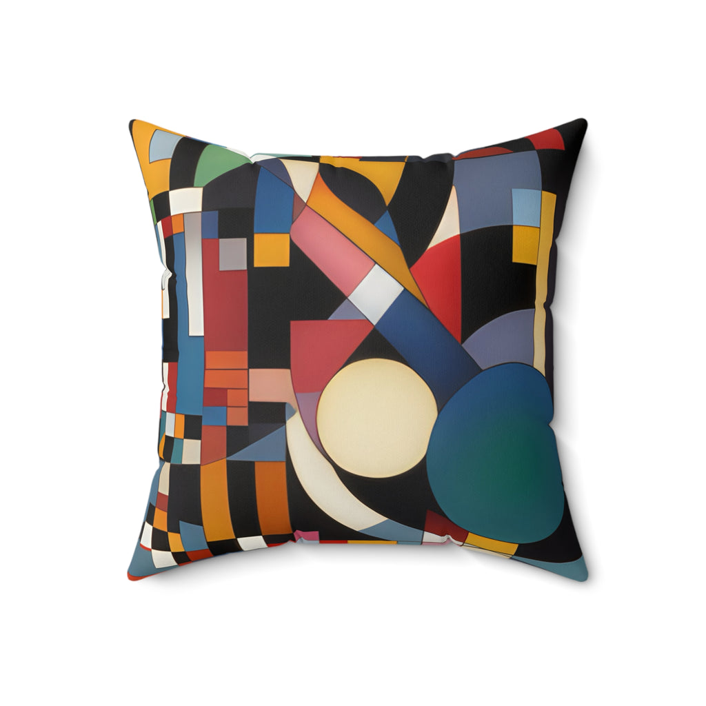 Abstract Reverie #9 throw pillow â€” indigo and blush color-wave abstract, soft poly, JB Studio â€” view 33