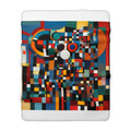 Abstract Reverie Fleece Blanket by JB Studio â€” lifestyle in-room view