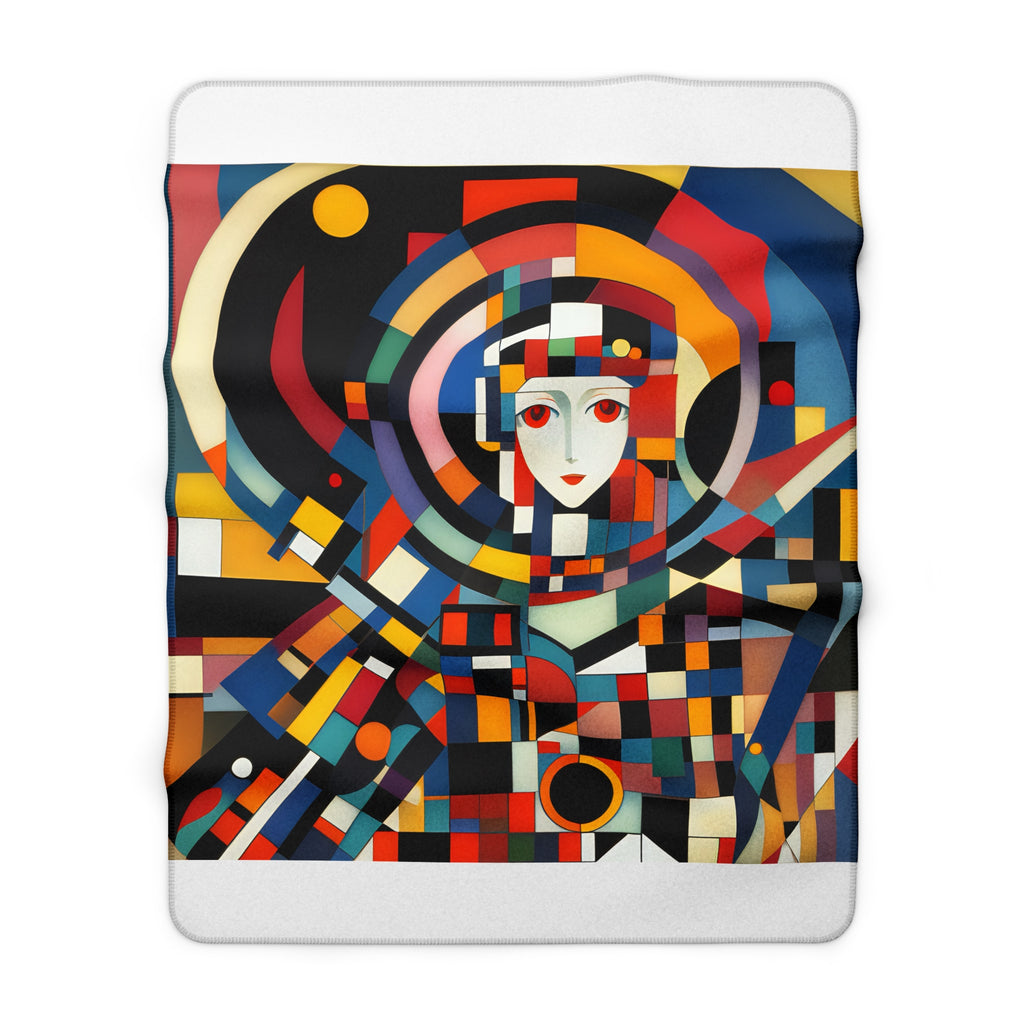 Abstract Reverie Fleece Blanket by JB Studio â€” lifestyle in-room view