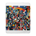 Abstract Reverie Fleece Blanket by JB Studio â€” lifestyle in-room view