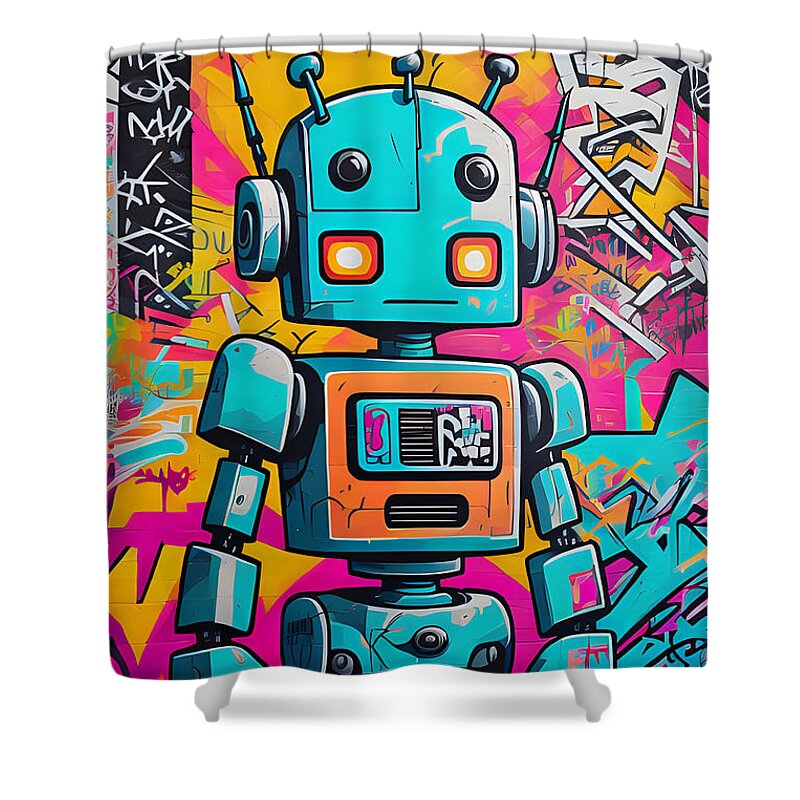 Circuit Splendor Shower Curtain by JB Studio â€” main product image