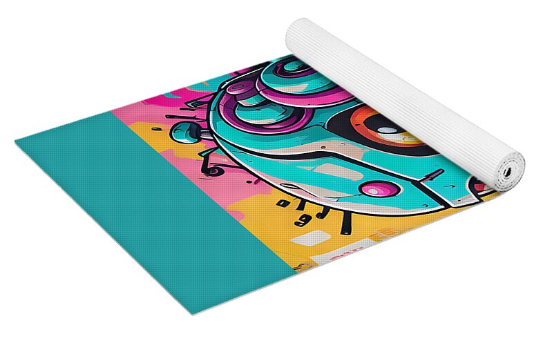 Circuit Splendor Yoga Mat by JB Studio â€” close-up detail of artwork