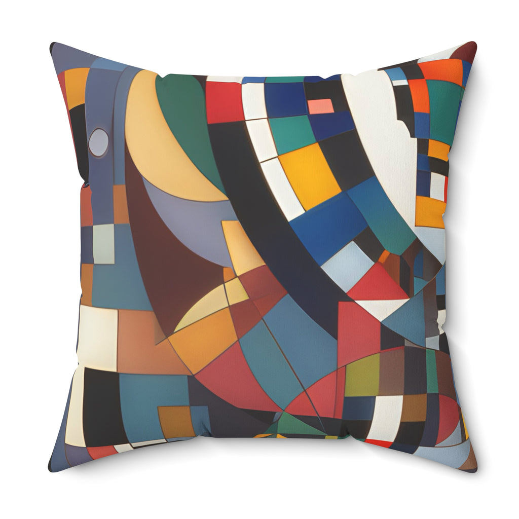 Abstract Reverie #9 throw pillow â€” indigo and blush color-wave abstract, soft poly, JB Studio â€” view 28