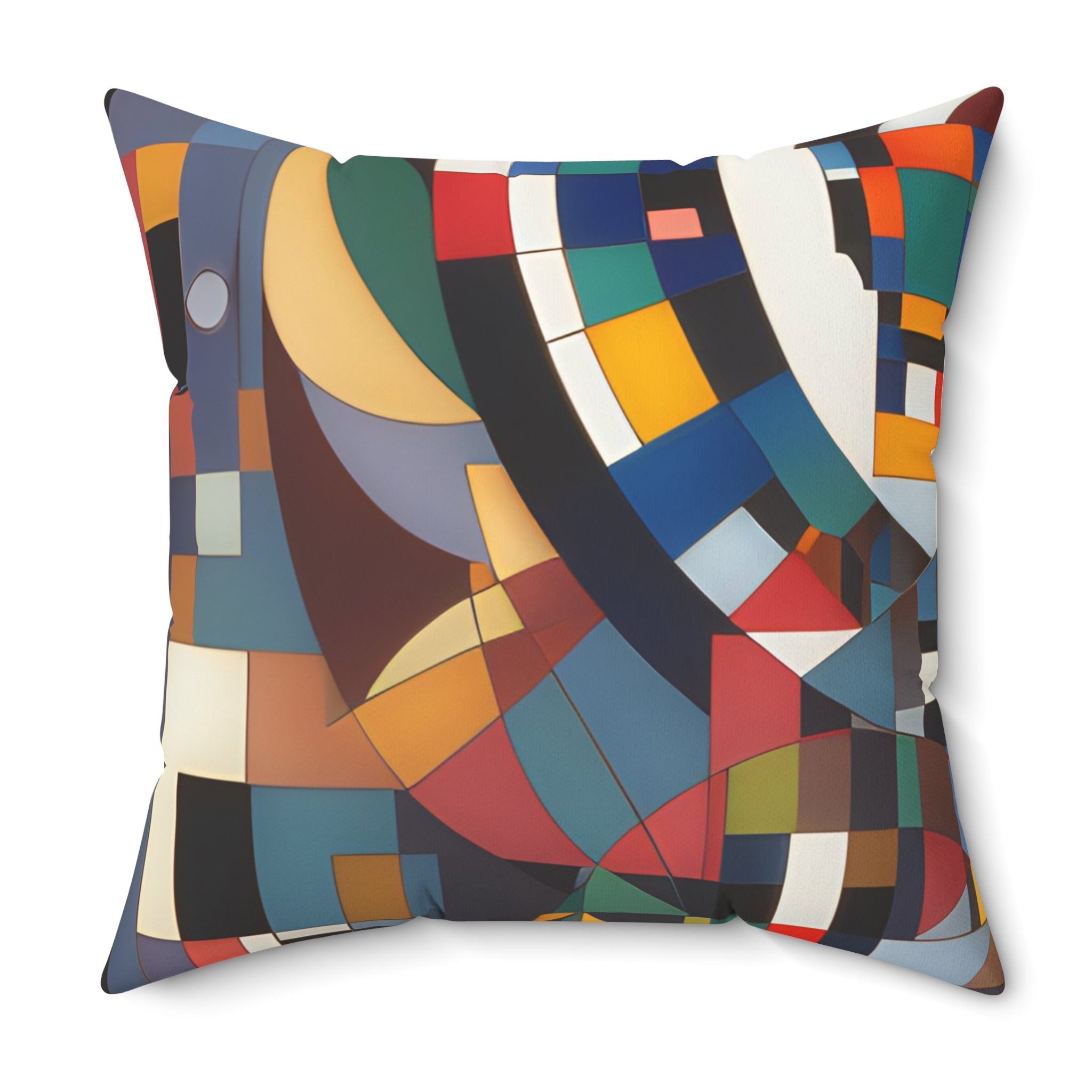 Abstract Reverie #9 throw pillow â€” indigo and blush color-wave abstract, soft poly, JB Studio â€” view 28