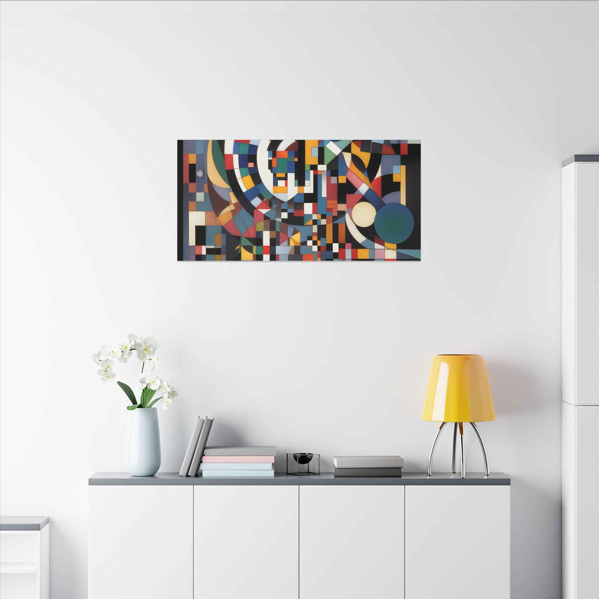 Abstract Reverie #9 gallery-wrapped canvas print â€” color wave abstract in indigo and rose, JB Studio â€” view 82