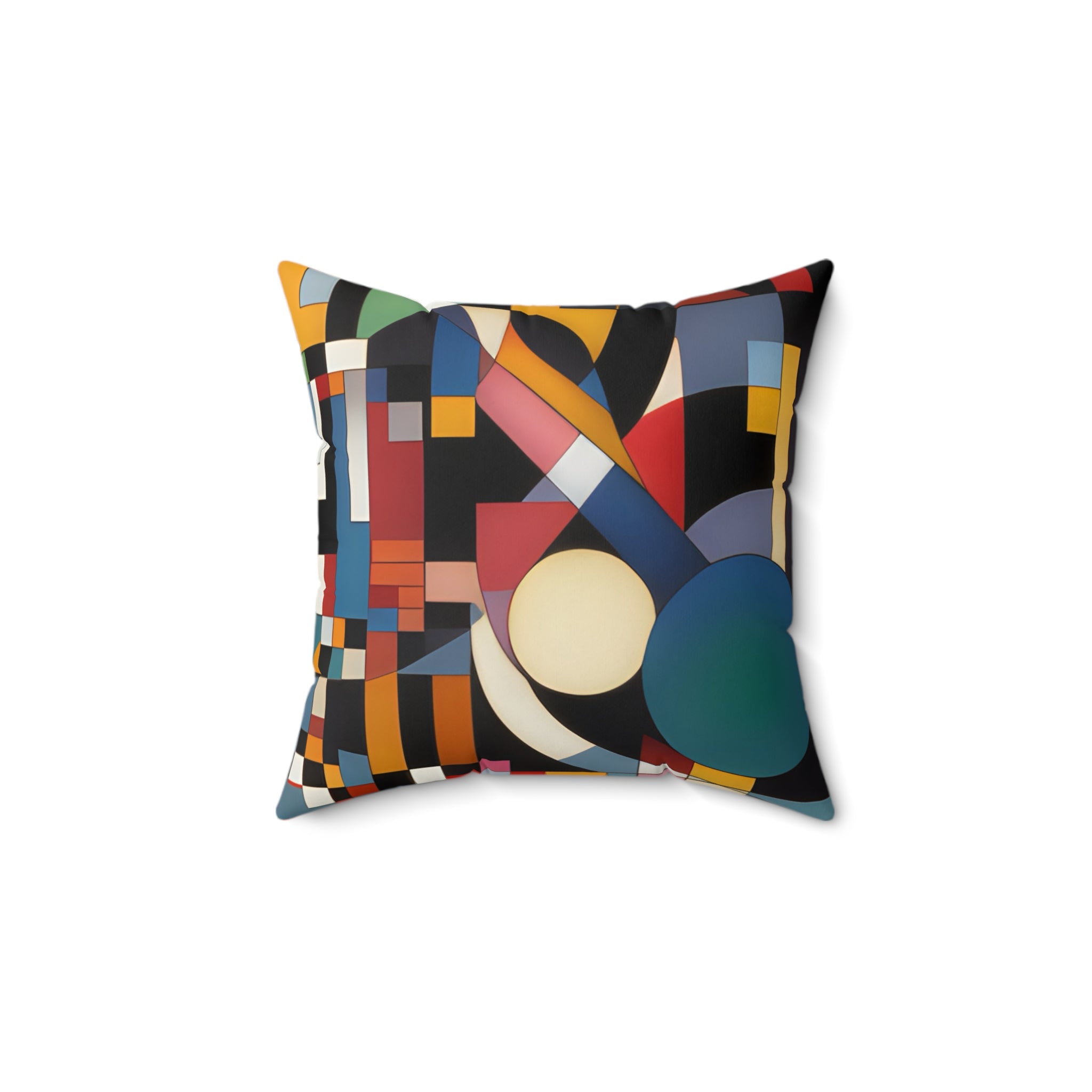 Abstract Reverie #9 throw pillow â€” indigo and blush color-wave abstract, soft poly, JB Studio â€” view 29