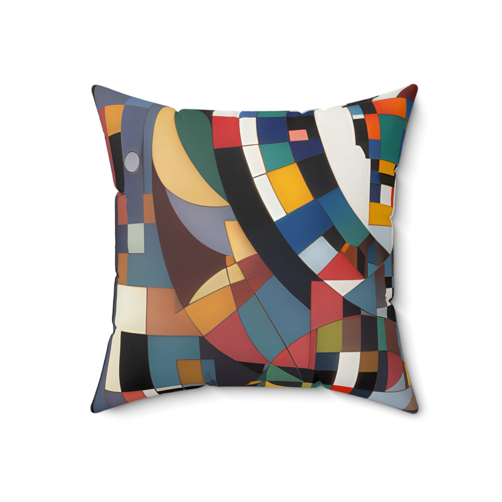 Abstract Reverie #9 throw pillow â€” indigo and blush color-wave abstract, soft poly, JB Studio â€” view 24