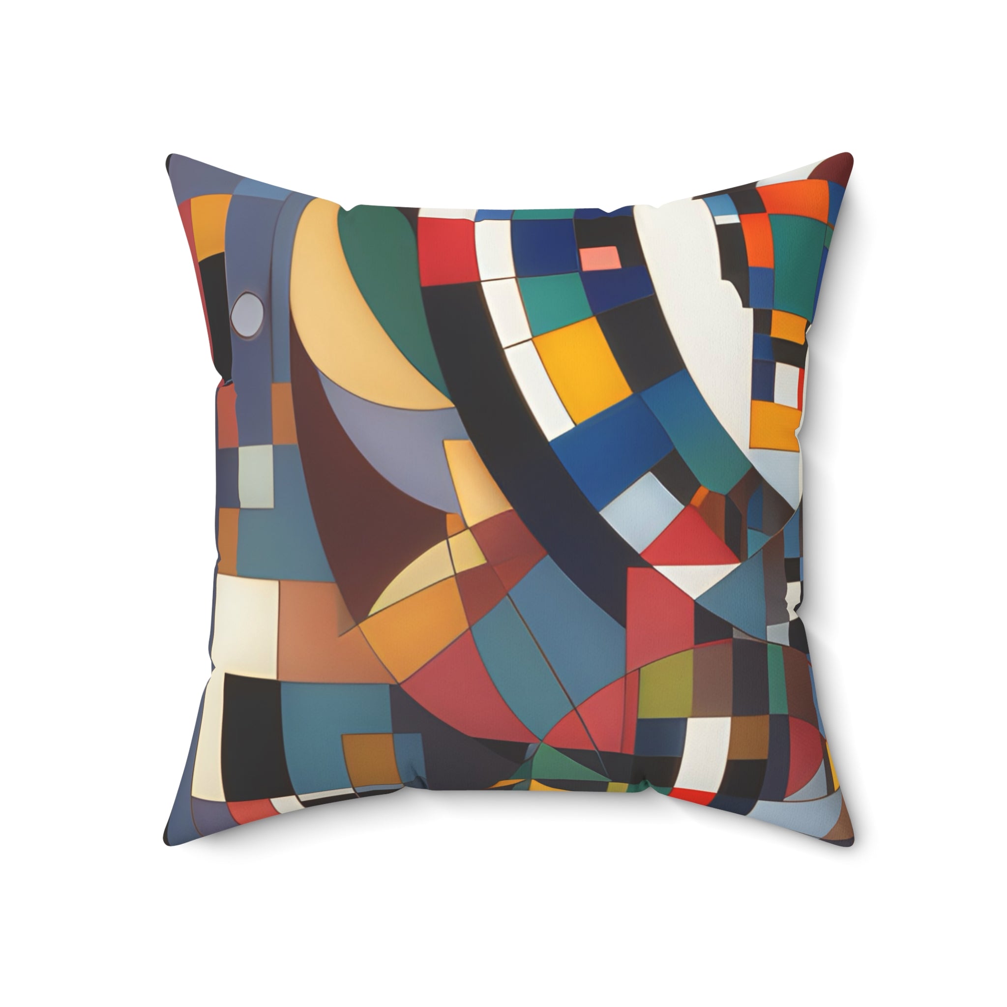 Abstract Reverie #9 throw pillow â€” indigo and blush color-wave abstract, soft poly, JB Studio â€” view 26