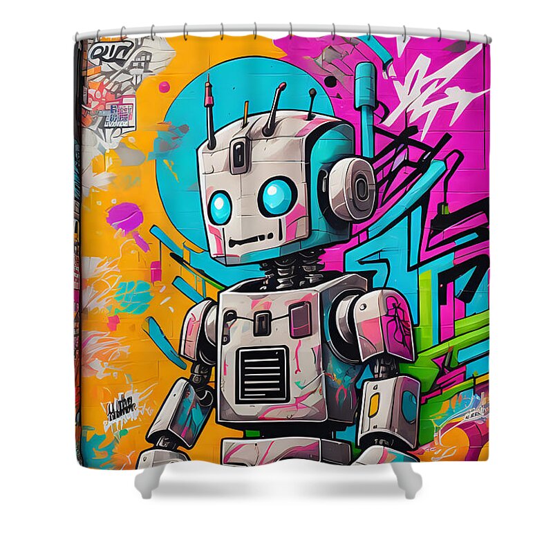 Circuit Splendor Shower Curtain by JB Studio â€” main product image