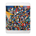 Abstract Reverie Fleece Blanket by JB Studio â€” lifestyle in-room view