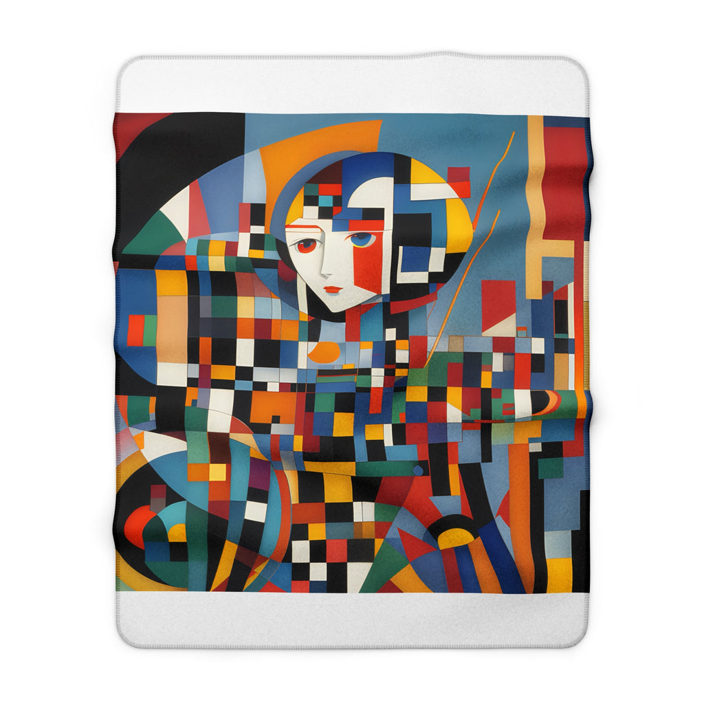 Abstract Reverie Fleece Blanket by JB Studio â€” lifestyle in-room view