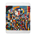 Abstract Reverie Fleece Blanket by JB Studio â€” lifestyle in-room view