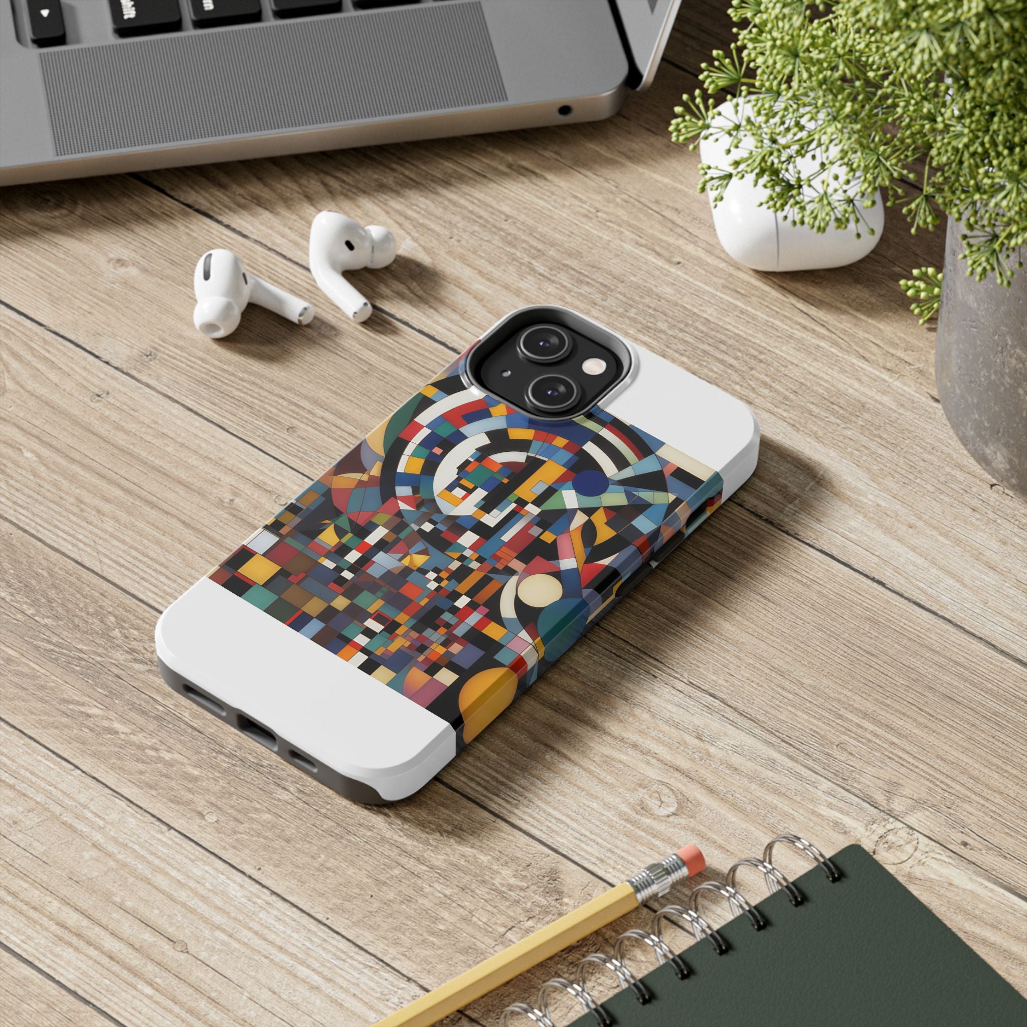 Abstract Reverie #9 tough phone case â€” dual-layer drop protection, indigo blush abstract print, JB Studio â€” view 13