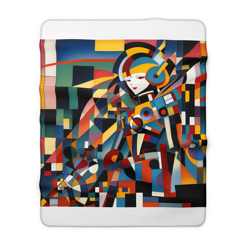 Abstract Reverie Fleece Blanket by JB Studio â€” lifestyle in-room view