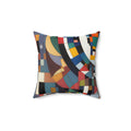 Abstract Reverie #9 throw pillow â€” indigo and blush color-wave abstract, soft poly, JB Studio