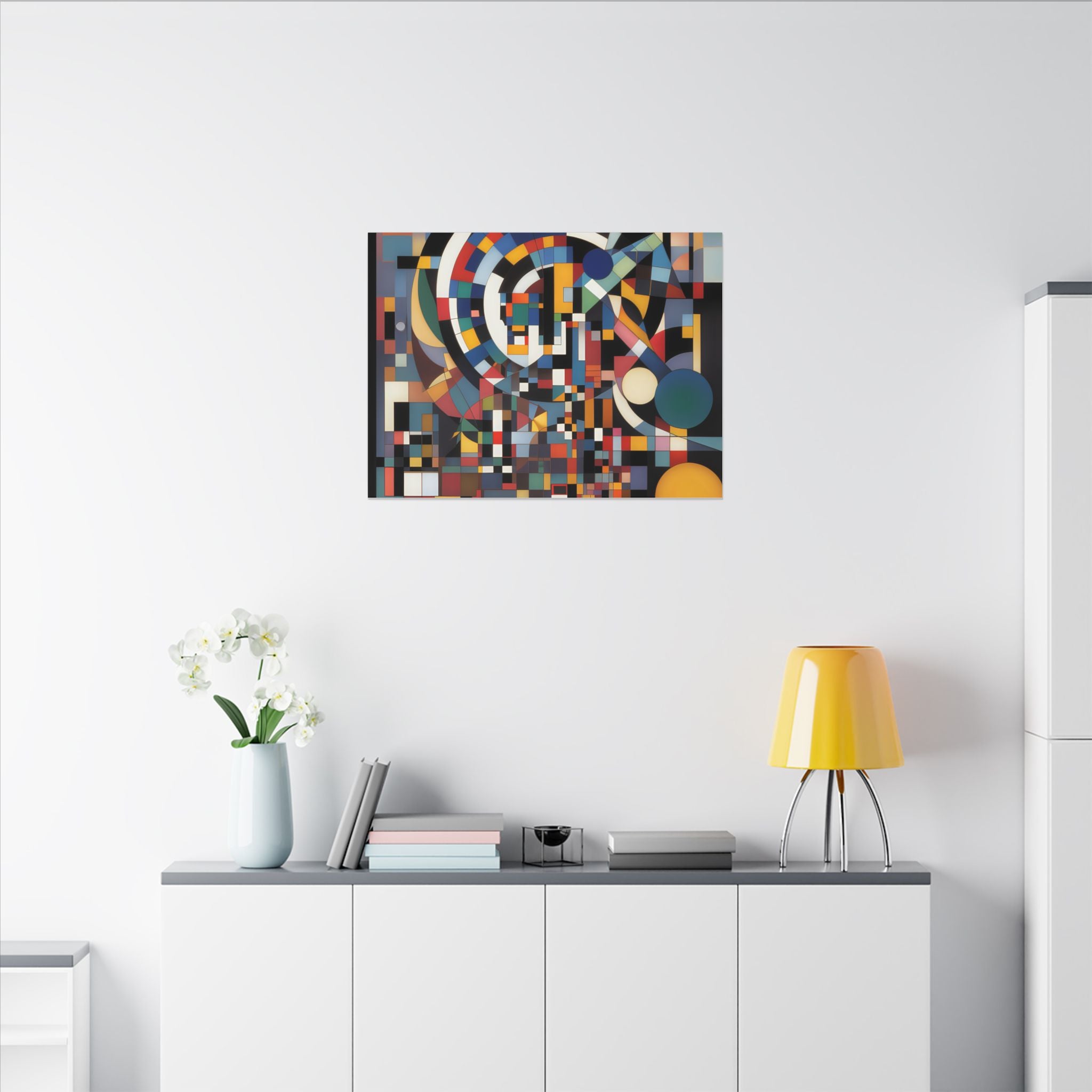 Abstract Reverie #9 gallery-wrapped canvas print â€” color wave abstract in indigo and rose, JB Studio â€” view 94