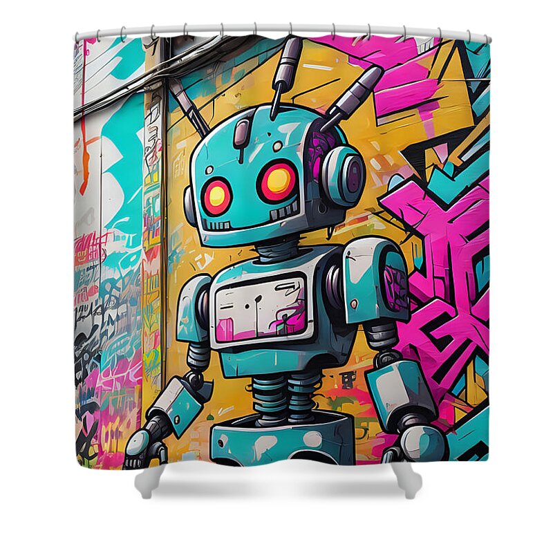 Circuit Splendor Shower Curtain by JB Studio â€” main product image