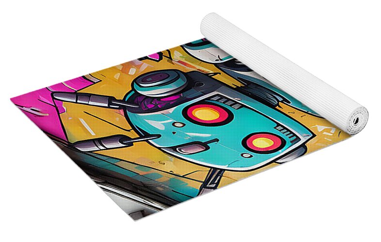Circuit Splendor Yoga Mat by JB Studio â€” close-up detail of artwork