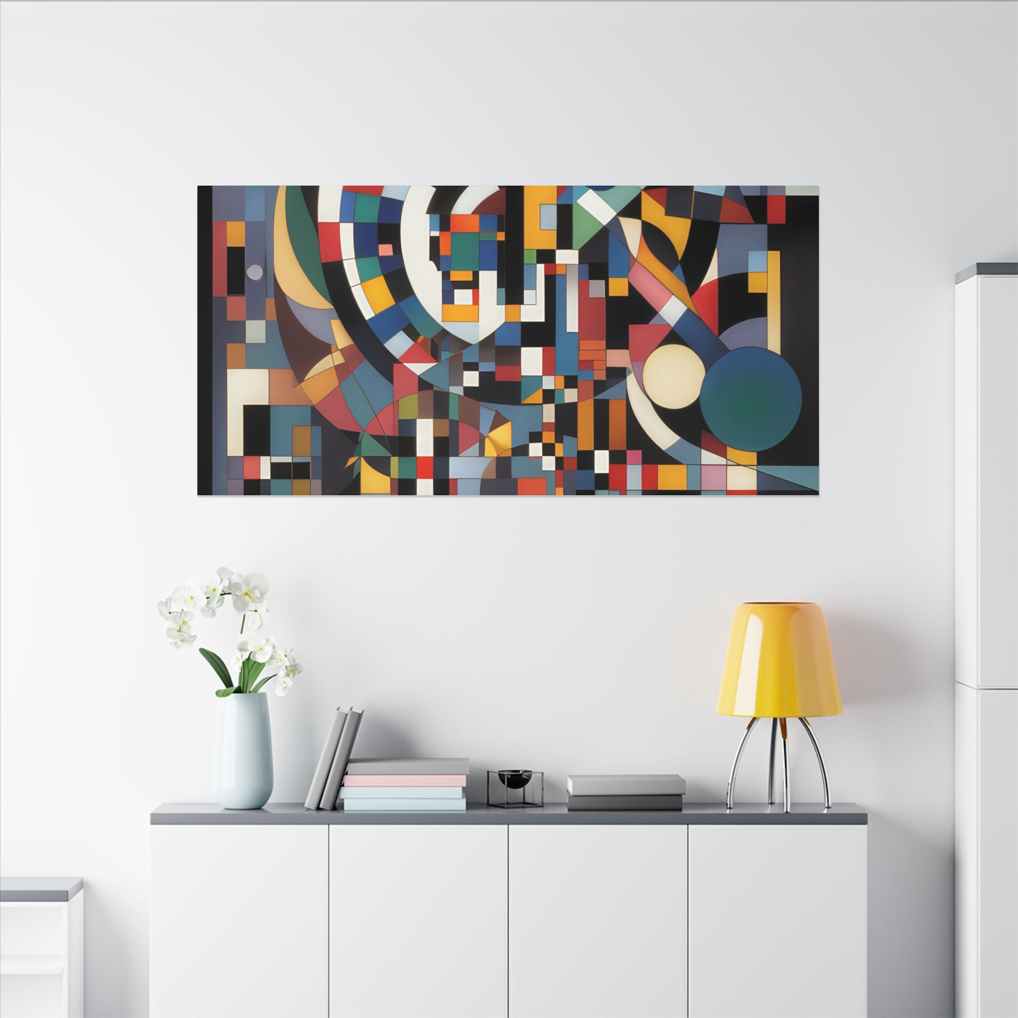 Abstract Reverie #9 gallery-wrapped canvas print â€” color wave abstract in indigo and rose, JB Studio â€” view 91