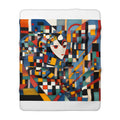 Abstract Reverie Fleece Blanket by JB Studio â€” lifestyle in-room view