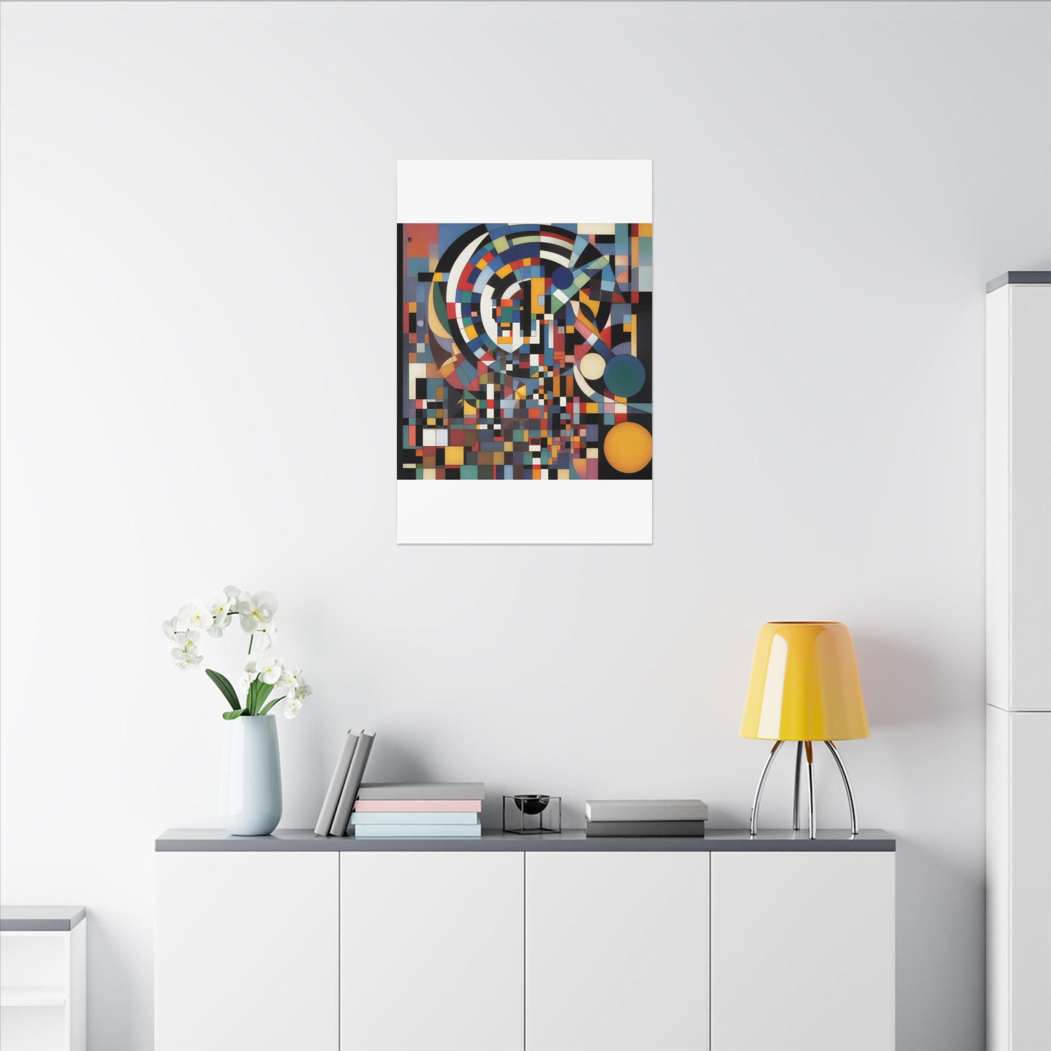 Abstract Reverie #9 gallery-wrapped canvas print â€” color wave abstract in indigo and rose, JB Studio â€” view 217