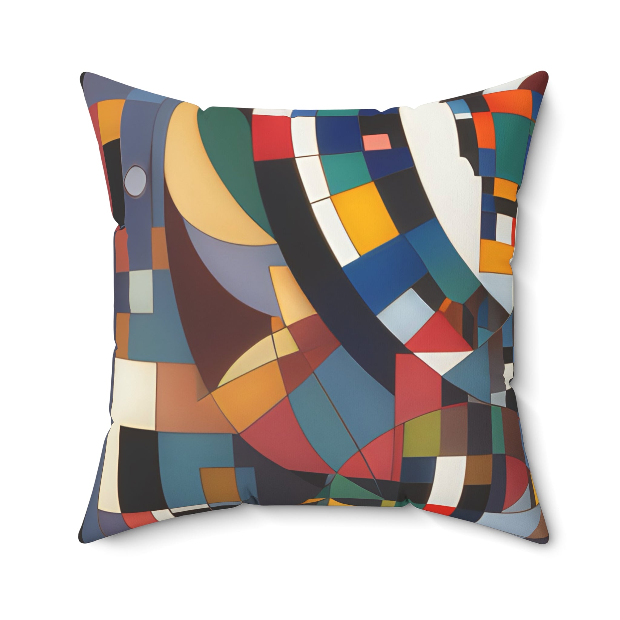Abstract Reverie #9 throw pillow â€” indigo and blush color-wave abstract, soft poly, JB Studio â€” view 27