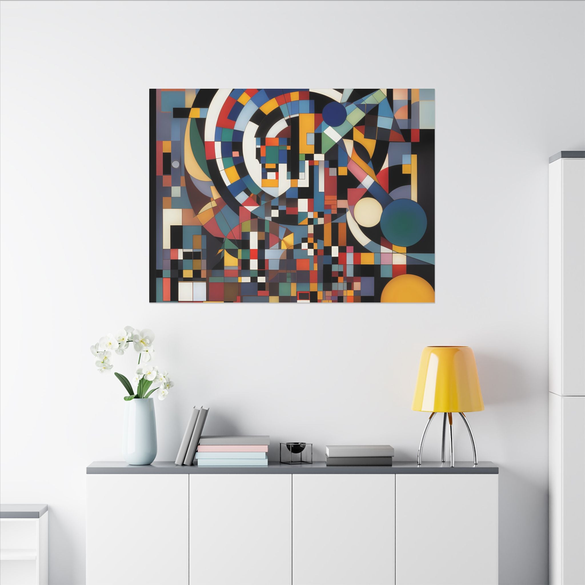 Abstract Reverie #9 gallery-wrapped canvas print â€” color wave abstract in indigo and rose, JB Studio â€” view 85