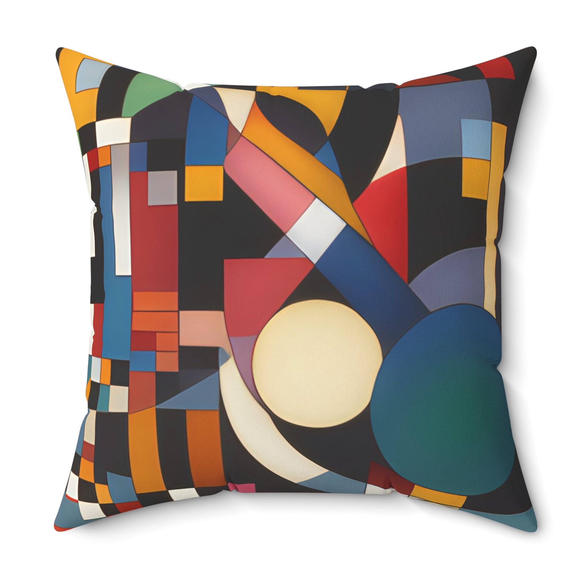 Abstract Reverie #9 throw pillow â€” indigo and blush color-wave abstract, soft poly, JB Studio â€” view 20