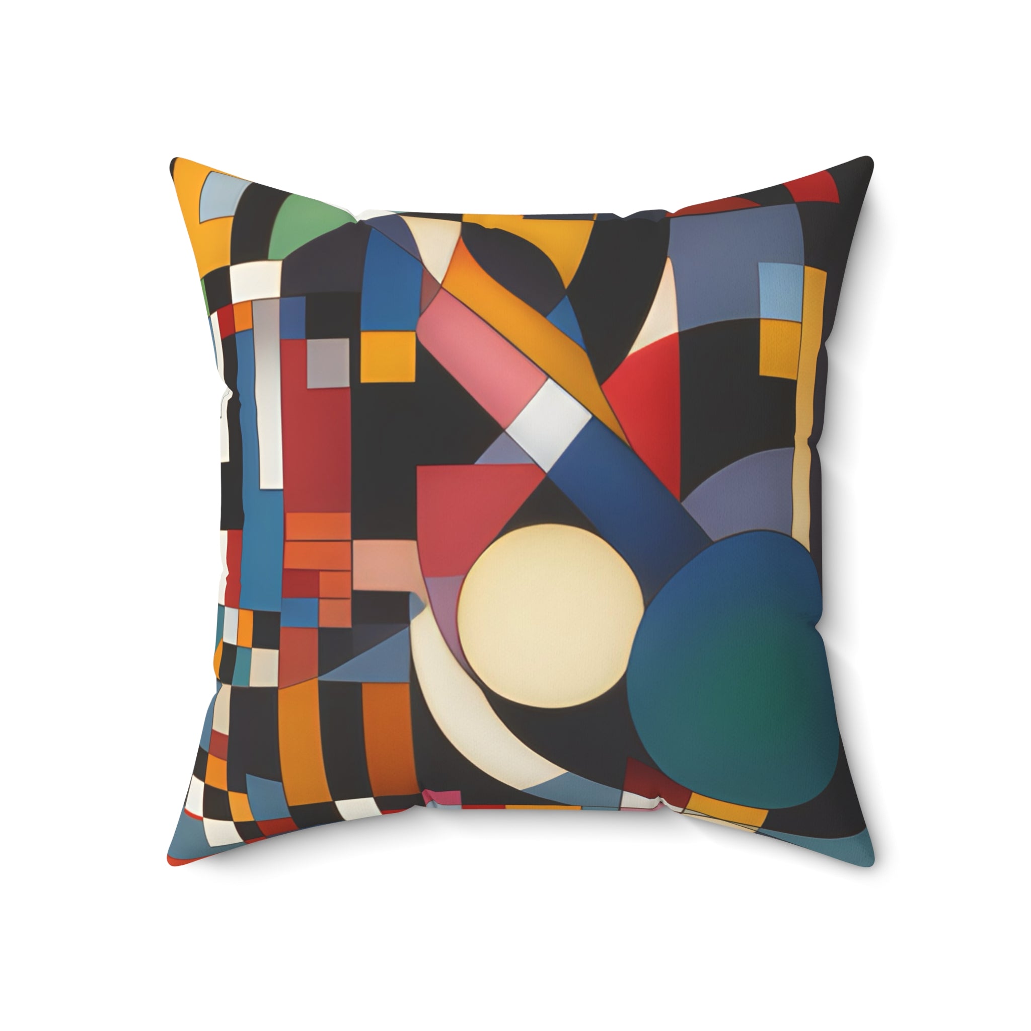 Abstract Reverie #9 throw pillow â€” indigo and blush color-wave abstract, soft poly, JB Studio â€” view 16