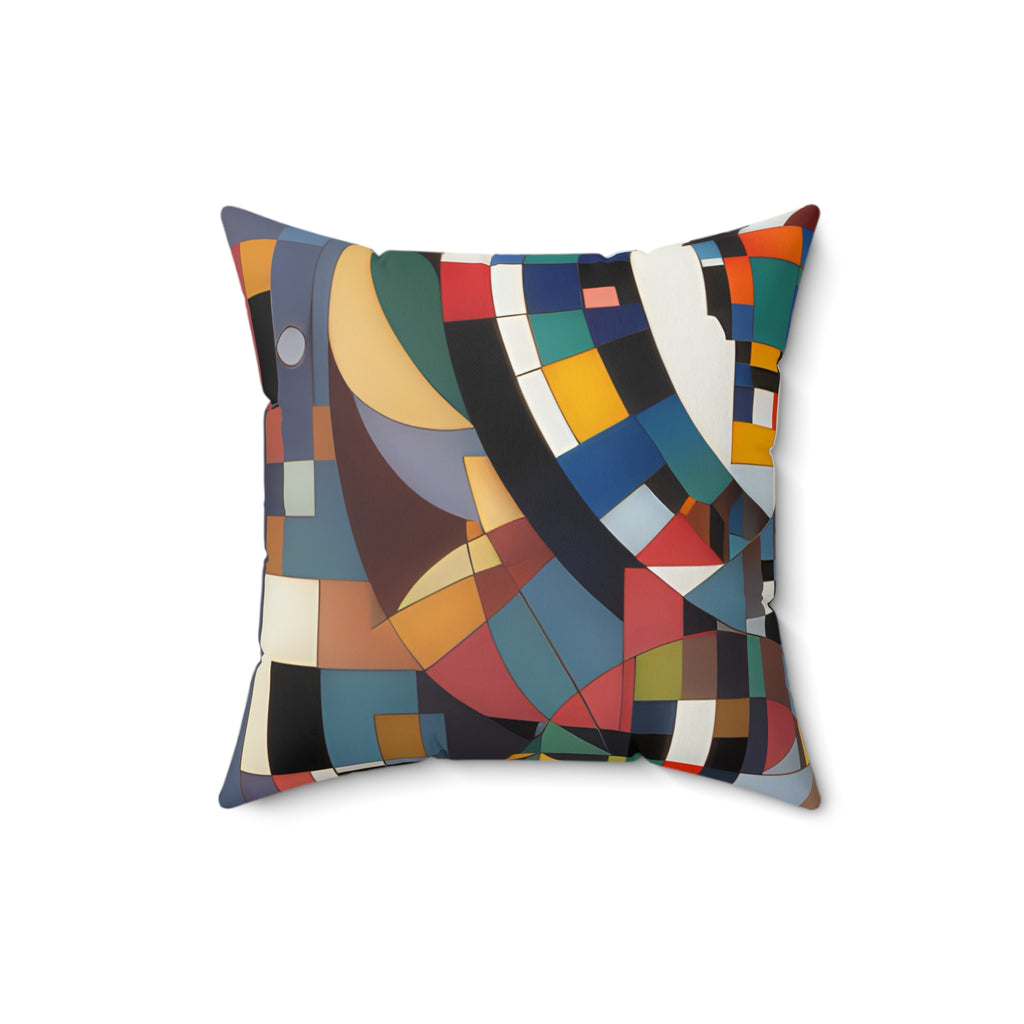 Abstract Reverie #9 throw pillow â€” indigo and blush color-wave abstract, soft poly, JB Studio â€” view 23