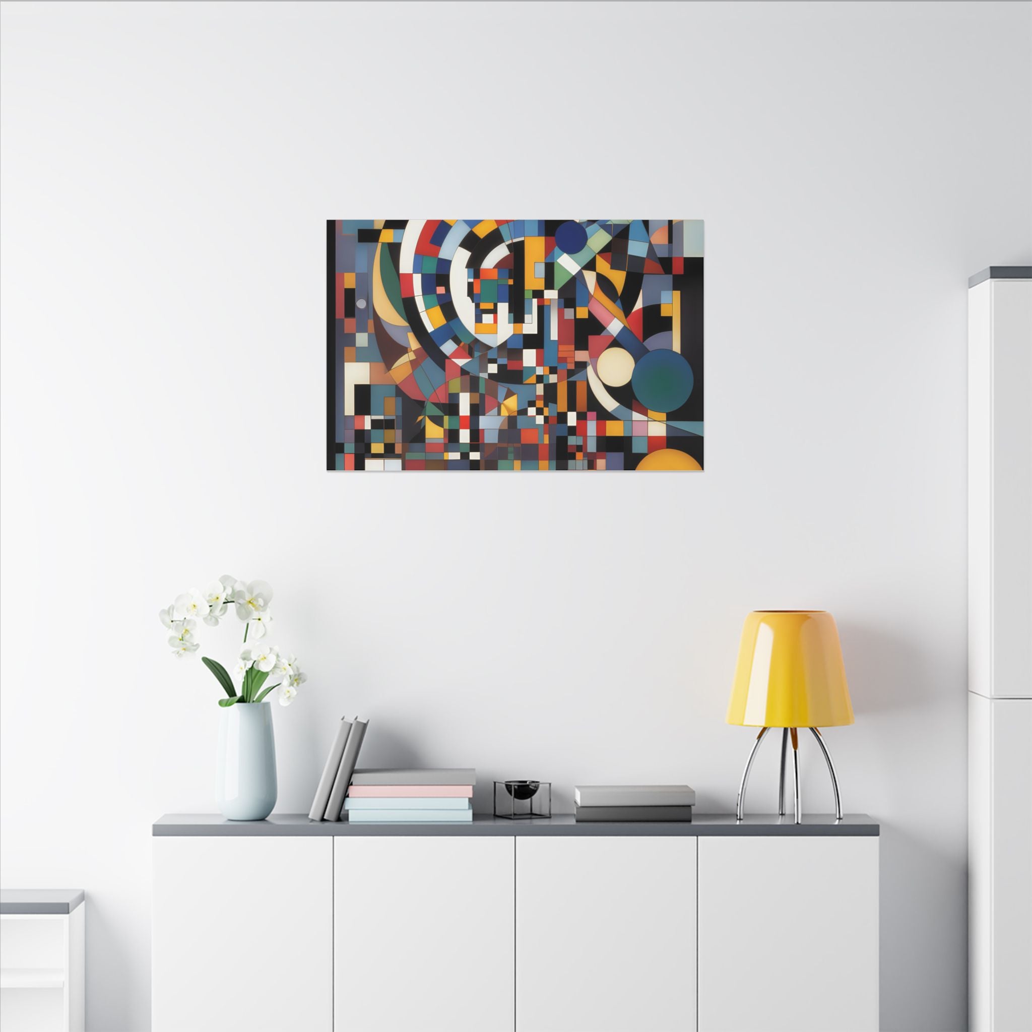 Abstract Reverie #9 gallery-wrapped canvas print â€” color wave abstract in indigo and rose, JB Studio â€” view 220