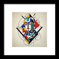 Abstract Synthesis framed wall art â€” bold geometric print in slim black frame, UV acrylic, JB Studio â€” view 8