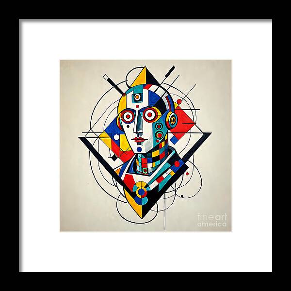 Abstract Synthesis framed wall art â€” bold geometric print in slim black frame, UV acrylic, JB Studio â€” view 8