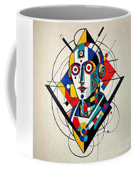 Abstract Synthesis coffee mug â€” bold geometric color composition wraparound print on ceramic, JB Studio