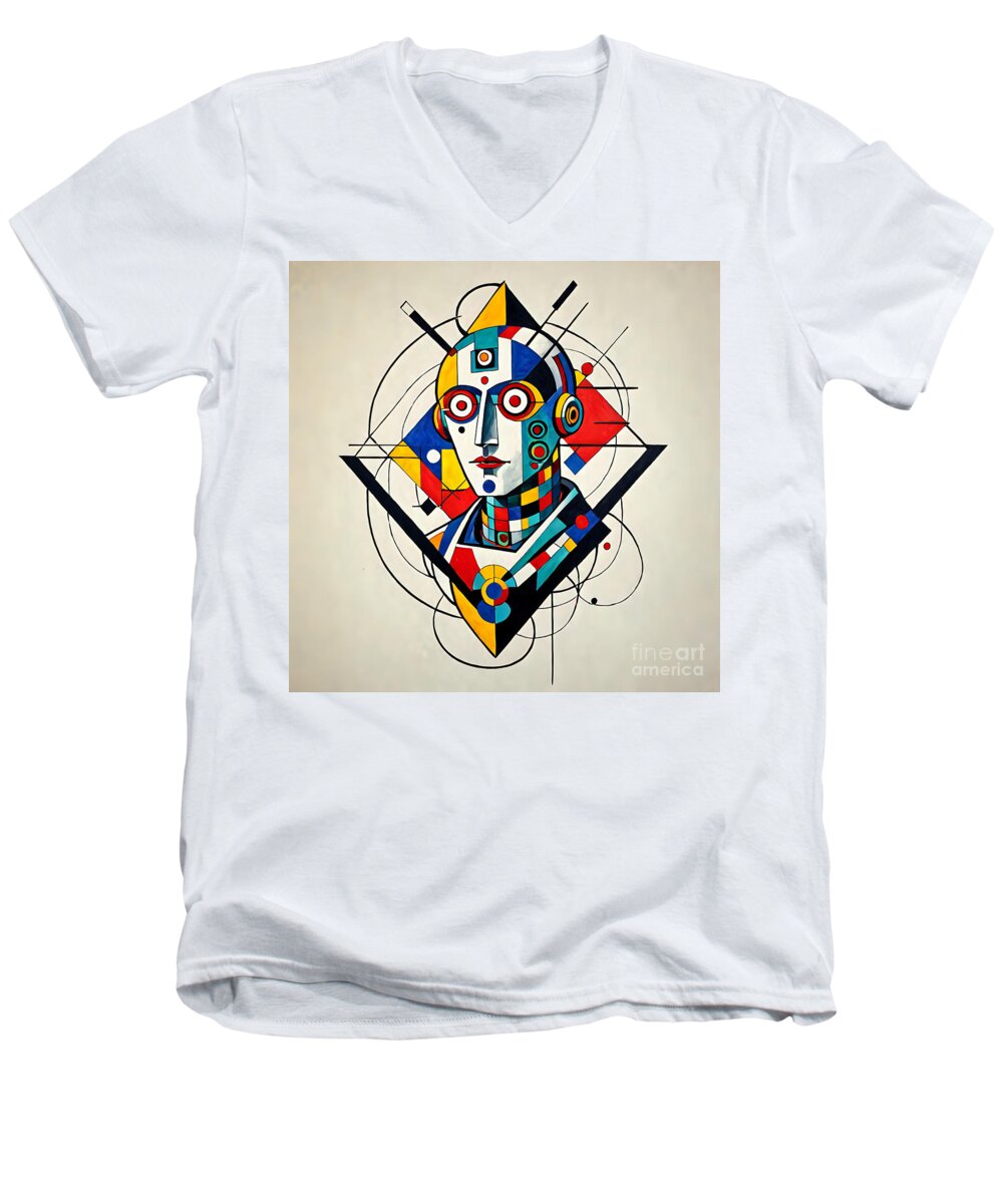 Abstract Synthesis Men's V-Neck T-Shirt by JB Studio â€” main product image