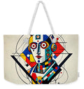 Abstract Synthesis weekender tote bag â€” bold geometric color print on durable canvas, JB Studio