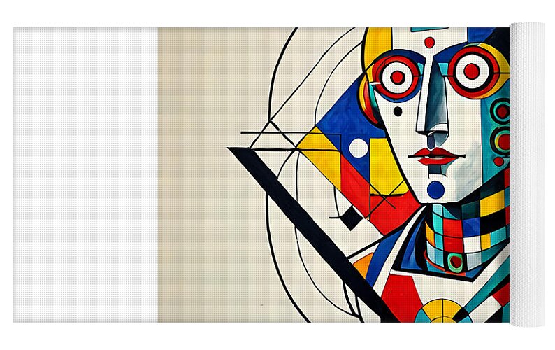 Abstract Synthesis Yoga Mat by JB Studio â€” lifestyle in-room view