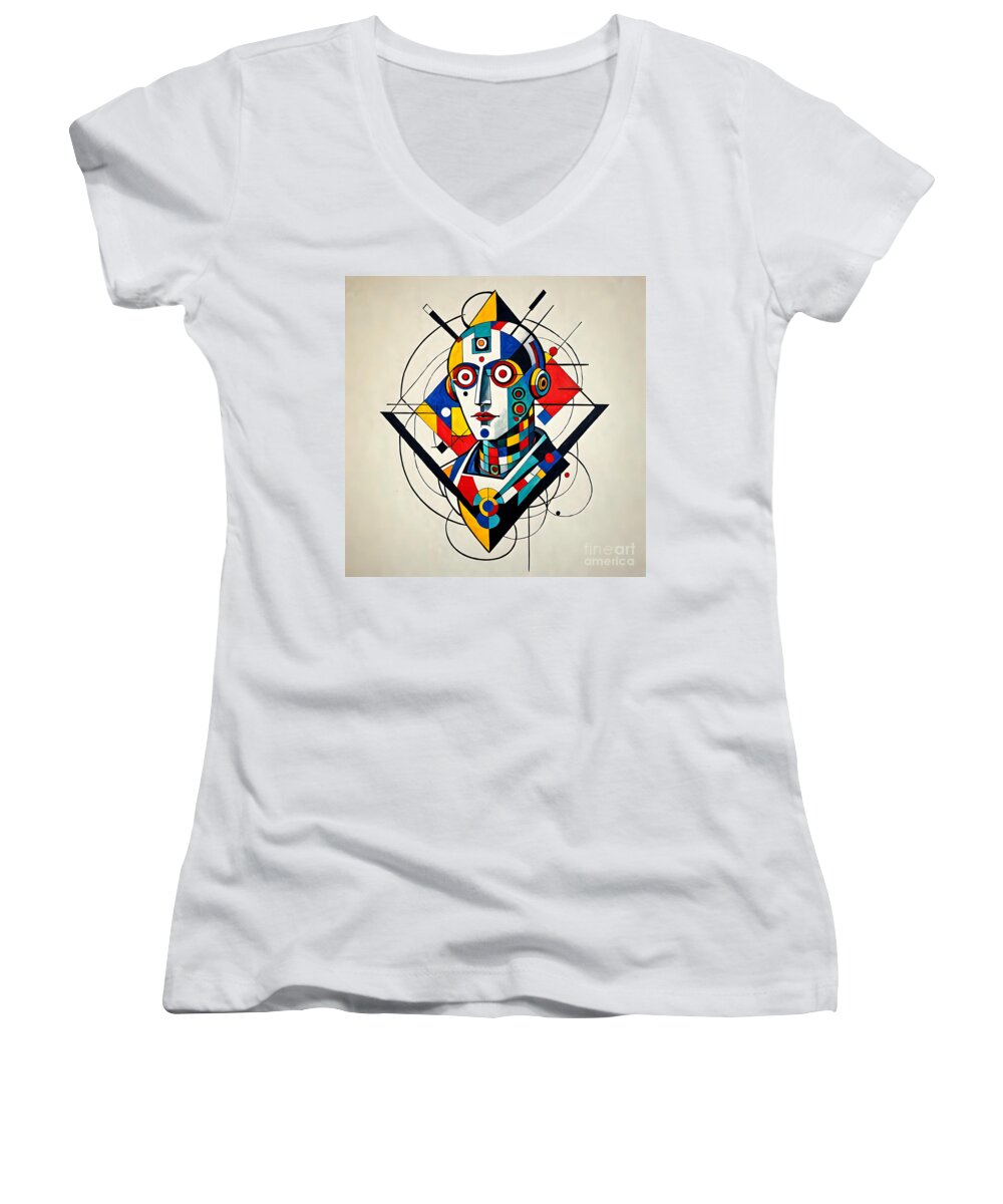 Abstract Synthesis Women's V-Neck T-Shirt by JB Studio â€” main product image