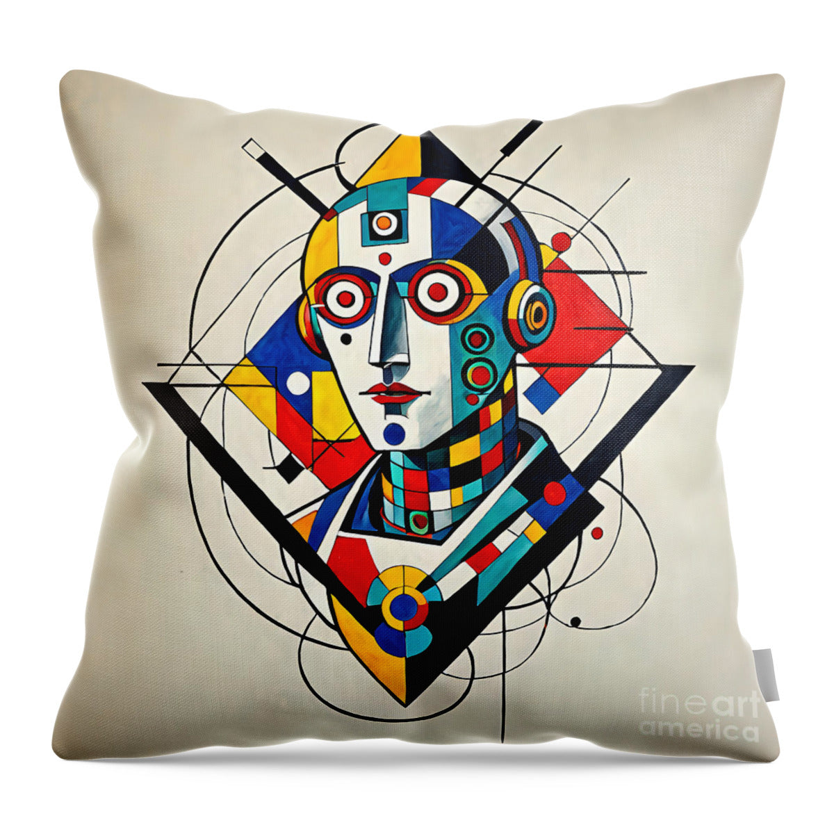 Abstract Synthesis throw pillow â€” bold geometric color print both sides, soft polyester, JB Studio