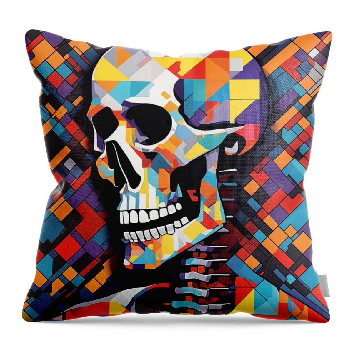 Alive in Spectrum throw pillow â€” vibrant full-spectrum color print both sides, soft polyester, JB Studio
