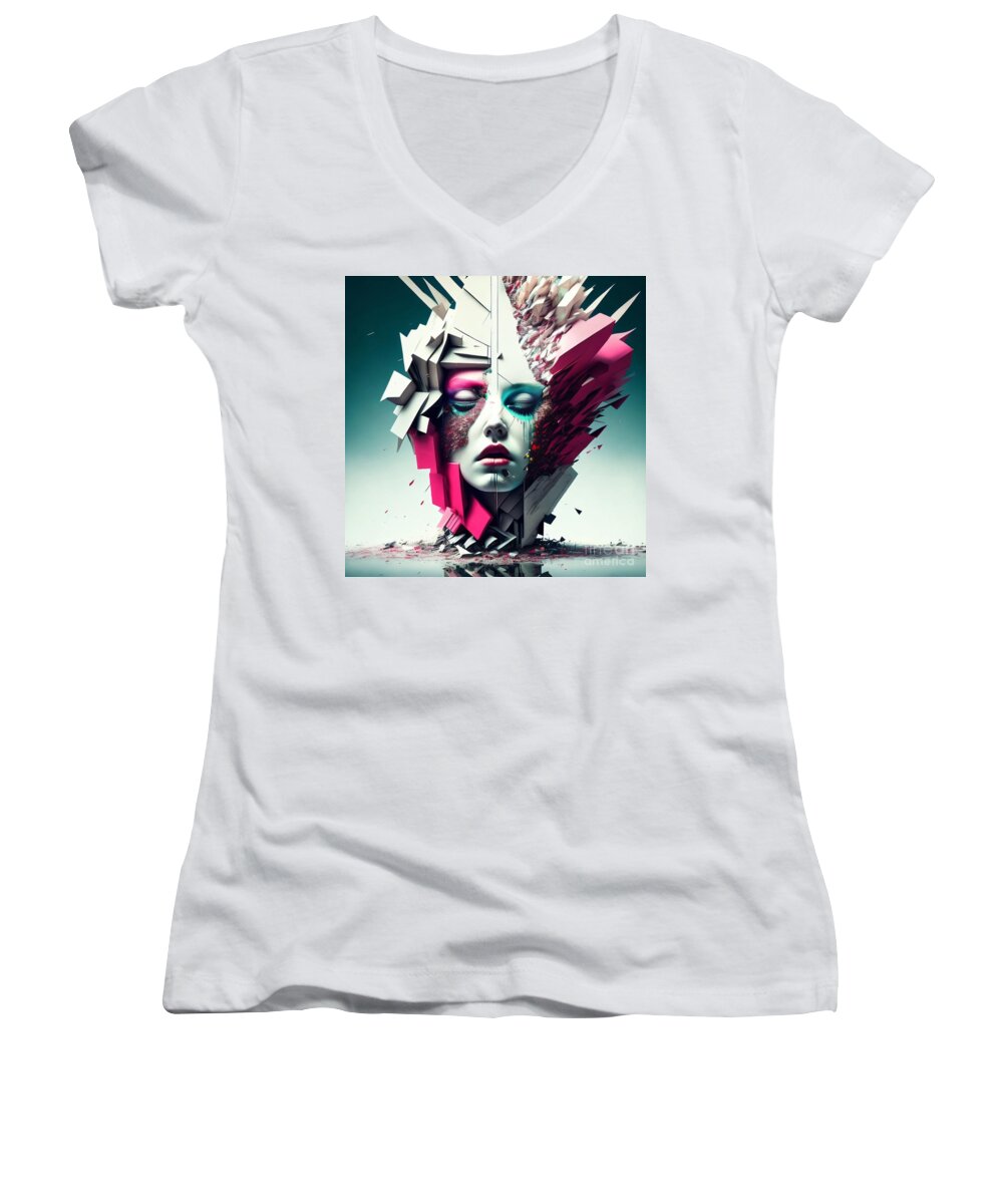 Beauty in Chaos Women's V-Neck T-Shirt by JB Studio â€” main product image