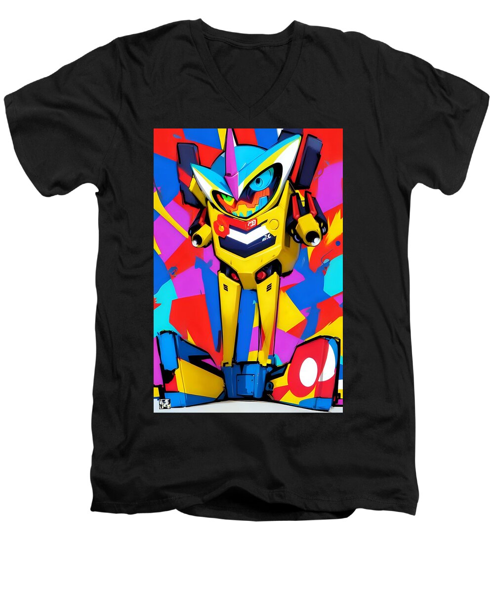 Buzzy Blip Men's V-Neck T-Shirt by JB Studio â€” main product image