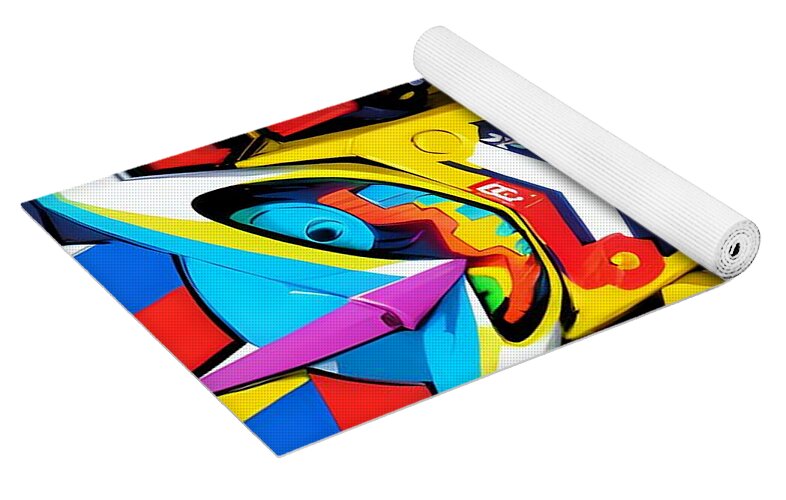 Buzzy Blip Yoga Mat by JB Studio â€” close-up detail of artwork