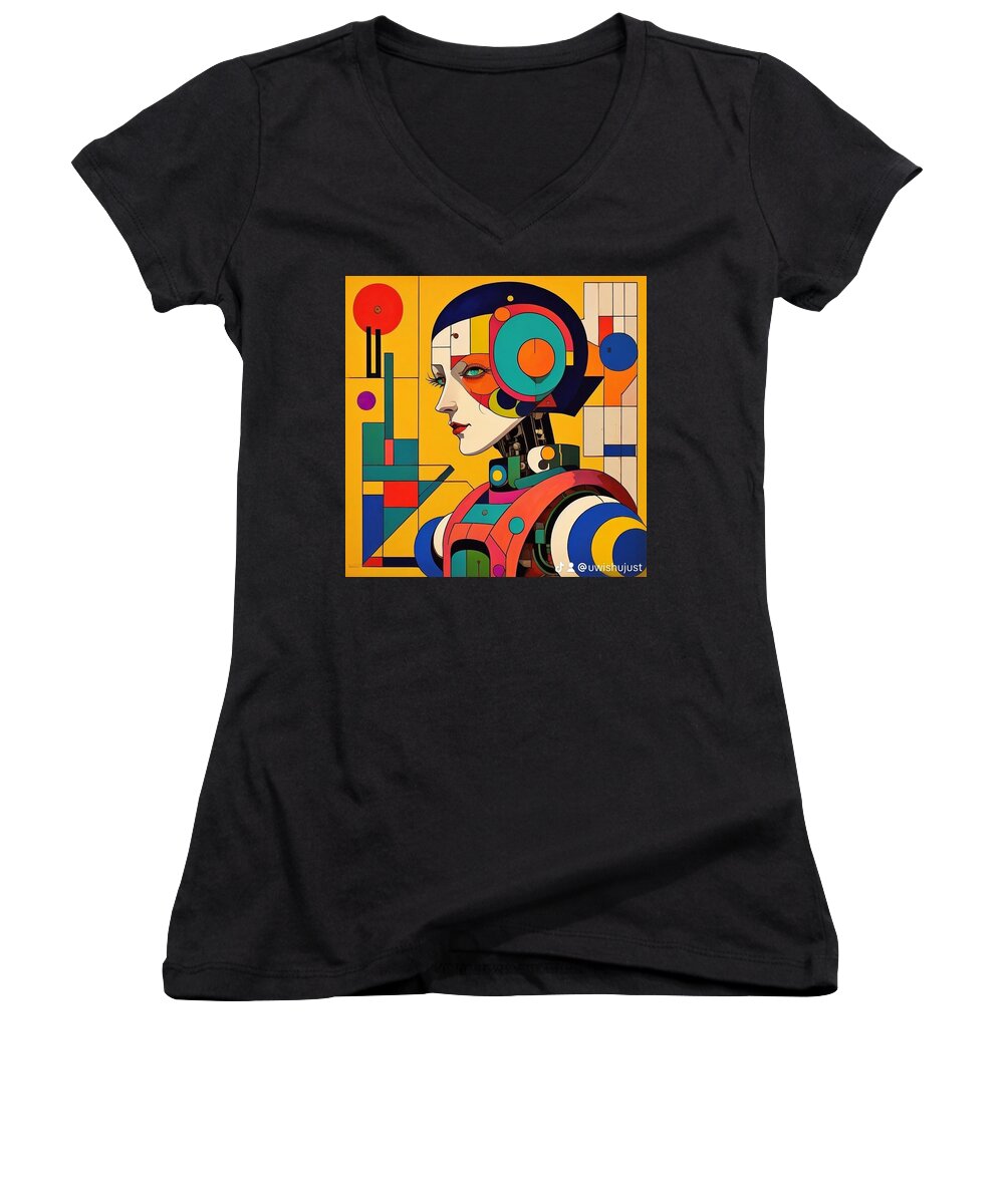 Chronosynthesis Women's V-Neck T-Shirt by JB Studio â€” main product image