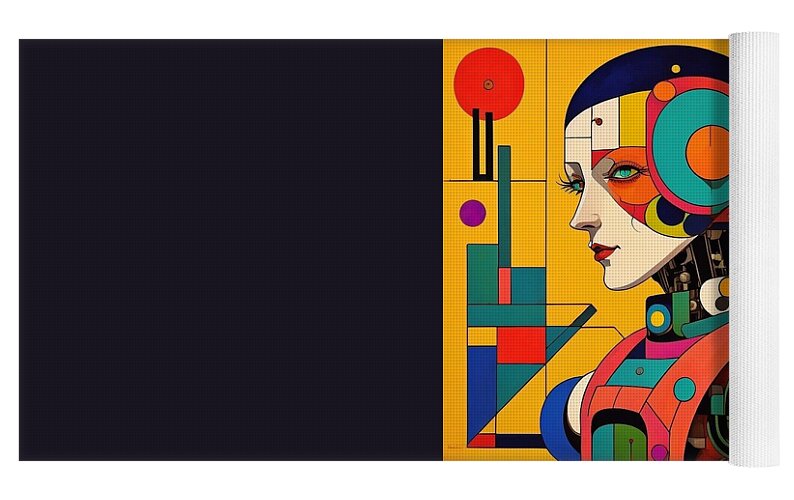 Chronosynthesis Yoga Mat by JB Studio â€” lifestyle in-room view