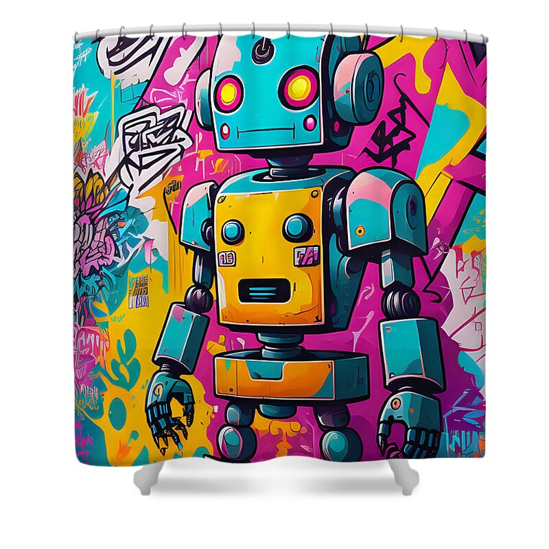 Circuit Splendor Shower Curtain by JB Studio â€” main product image