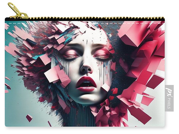 Fragmented Beauty Zip Pouch by JB Studio â€” main product image
