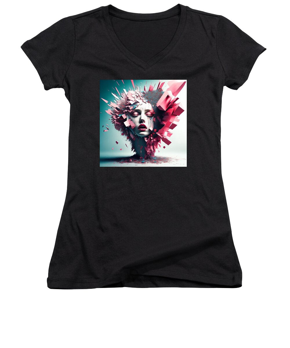 Fragmented Beauty Women's V-Neck T-Shirt by JB Studio â€” main product image