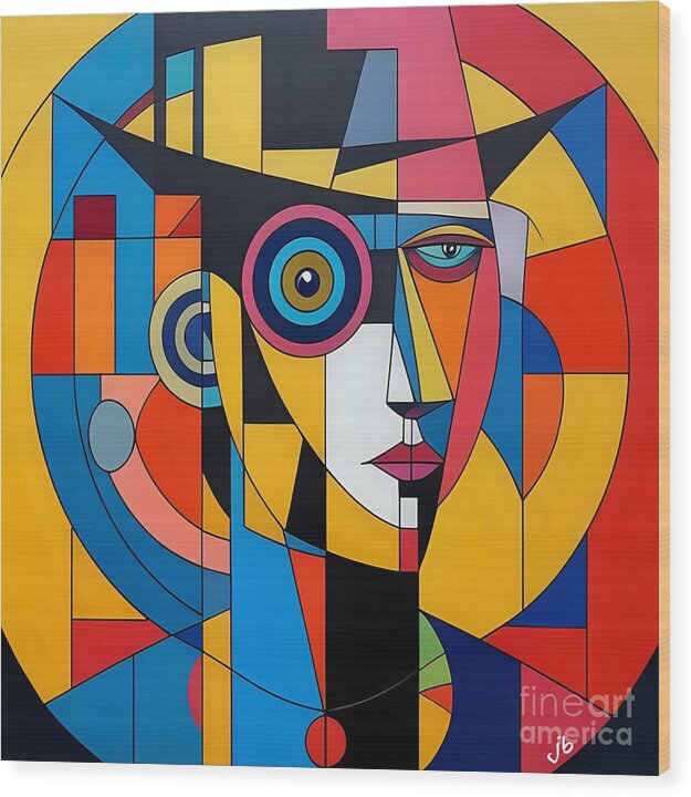 Geometric Gaze Wood Print by JB Studio â€” main product image